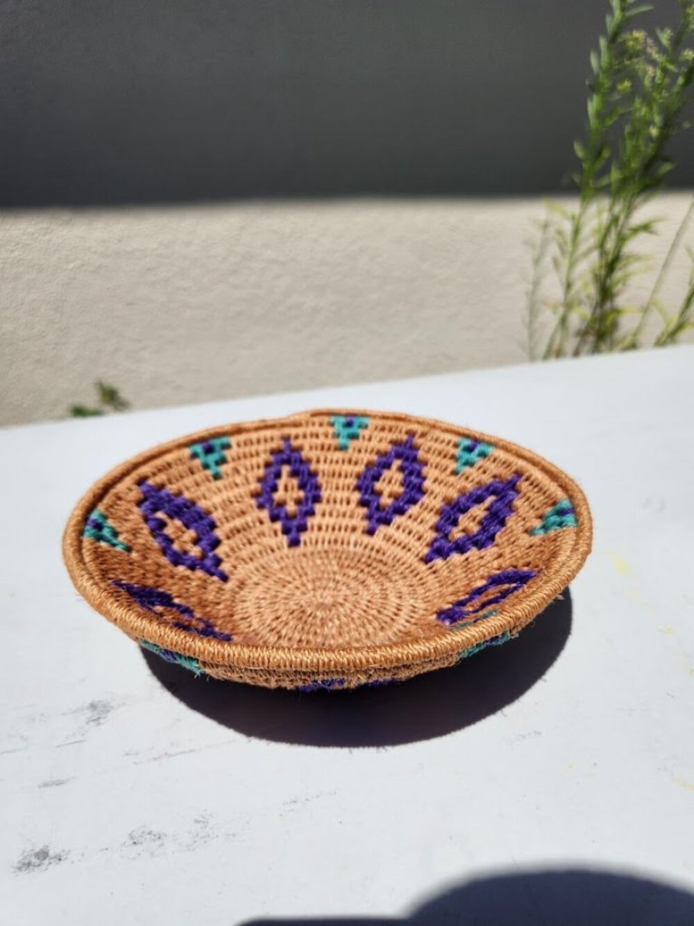Handwoven African Amsa Natural Fiber Basket Home Decor Bohemian Hand Made Woven